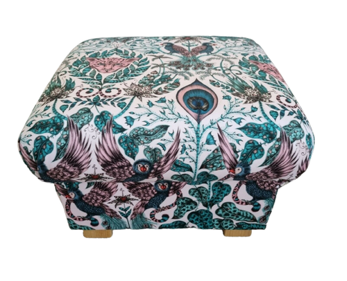 Emma J Shipley Orla Kiely Fabric Storage Footstool Pouffe Footstall Extinct Blue - Picture 114 of 148