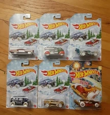 Hot Wheels 2020 Holiday Cars Set of 6 with 2021 Carbonator W3099 Christmas 