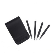 Pro 4-Piece Stainless Steel Tweezers Set Precision Eyebrow Hair Remover Tool