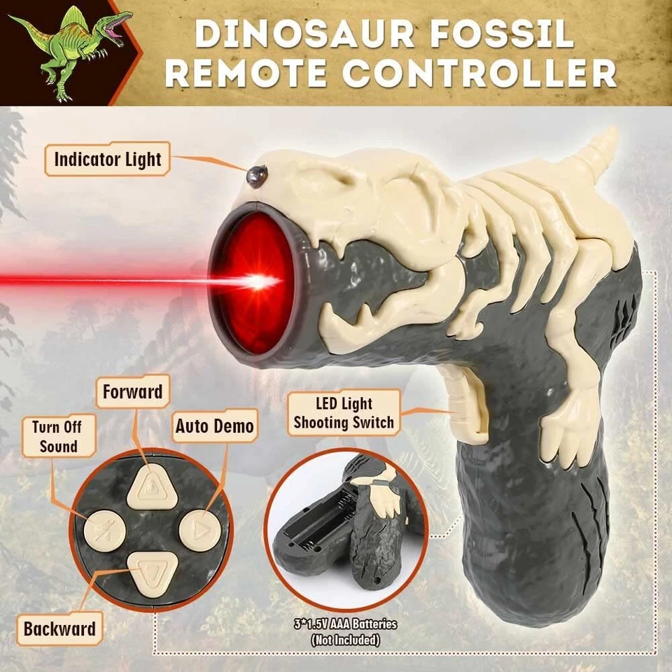 GIFT!Remote Control Dinosaur Toys Jurassic Rechargeable 2.4Ghz RC Walking Robot - Image 2 of 4