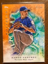 2017 Topps Inception Orange 27/50 Aaron Sanchez #67 Blue Jays Nationals Twins