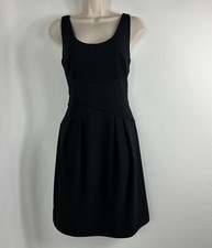Ann Taylor Sheath Dress Womens Size 4 Black Sleeveless Above Knee Party Cocktail