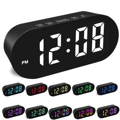 FAMICOZY Small Simple Digital Alarm Clock,11 Color Options for Digits,Night M...