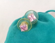 STUNNING Sterling Silver 925 Pink CZ Stud Earrings 