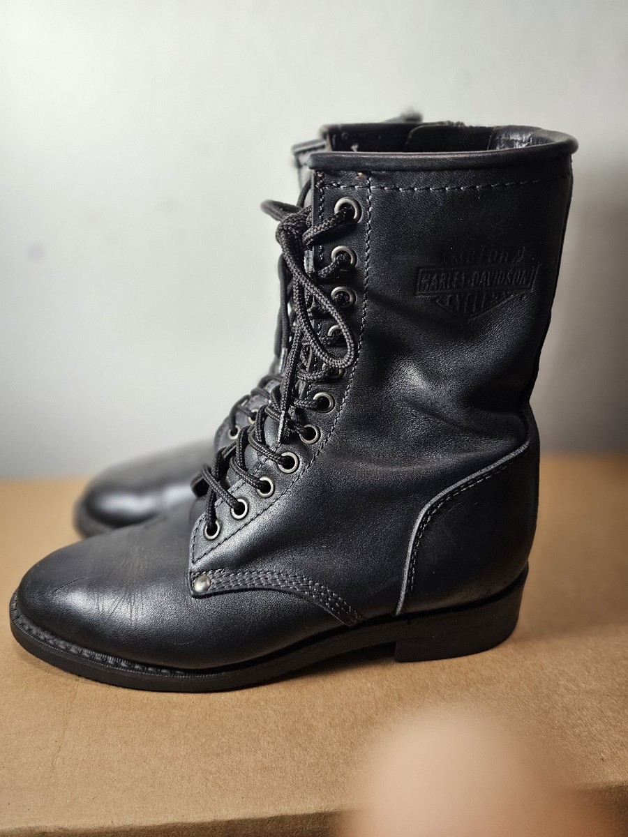 Harley Davidson Unisex 7.5M Leather Motorcycle Boots Side Zip