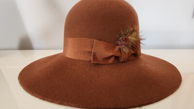Vintage Betmar New York Wool Feather Women's Hat Brown