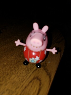 Peppa Pig Daddy Pig figure red floral shirt camera camper van