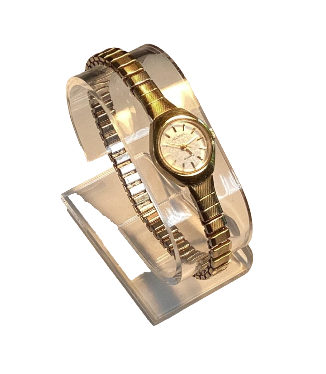 Vintage Helbros Quartz Women's Watch Gold 02421X Y481 New Battery