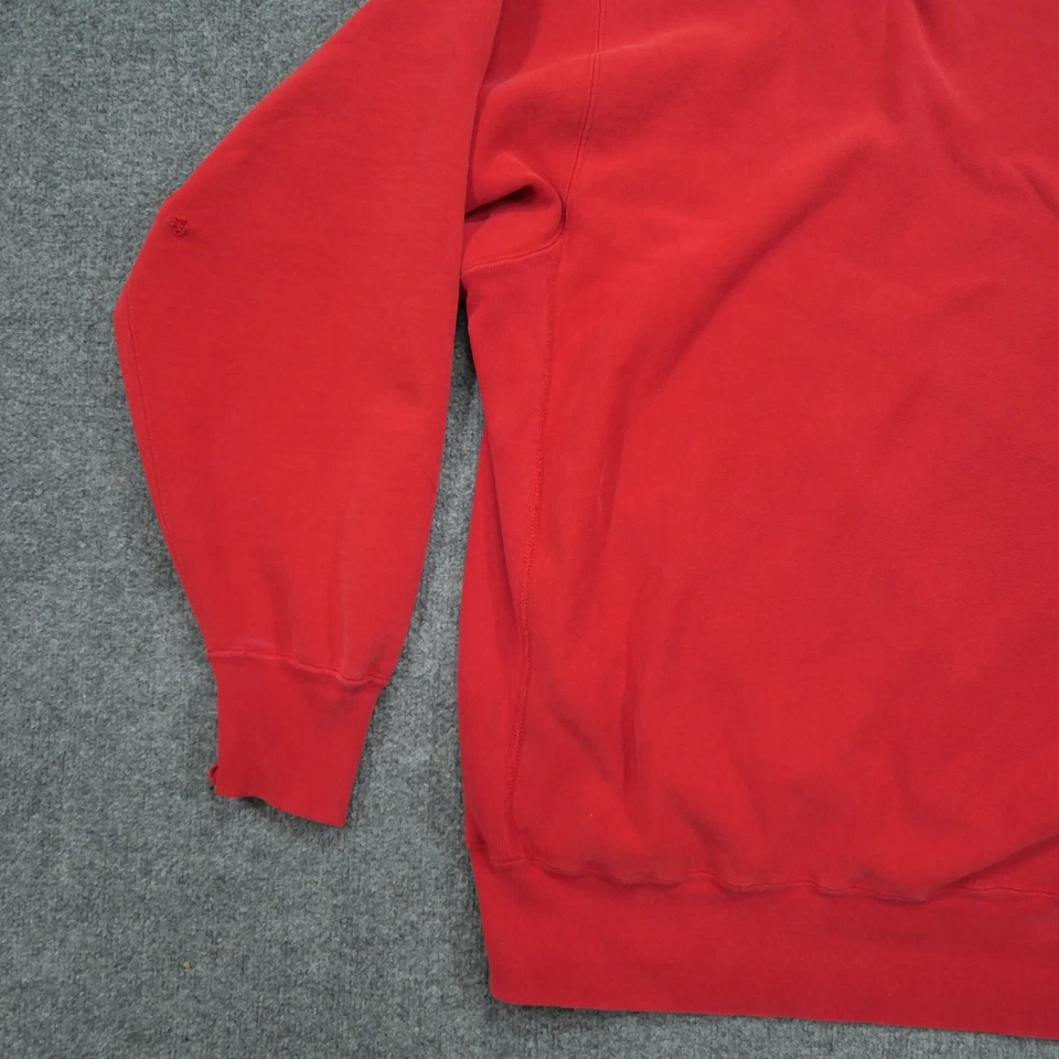 Vintage Champion Lands End Sweatshirt Adult XL Tall Red Distressed Holes Mens - Image 2 of 4