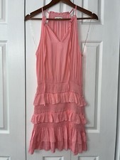 Do + Be Coral Spaghetti Strapped Mini Dress Elastic Waist Women’s Small