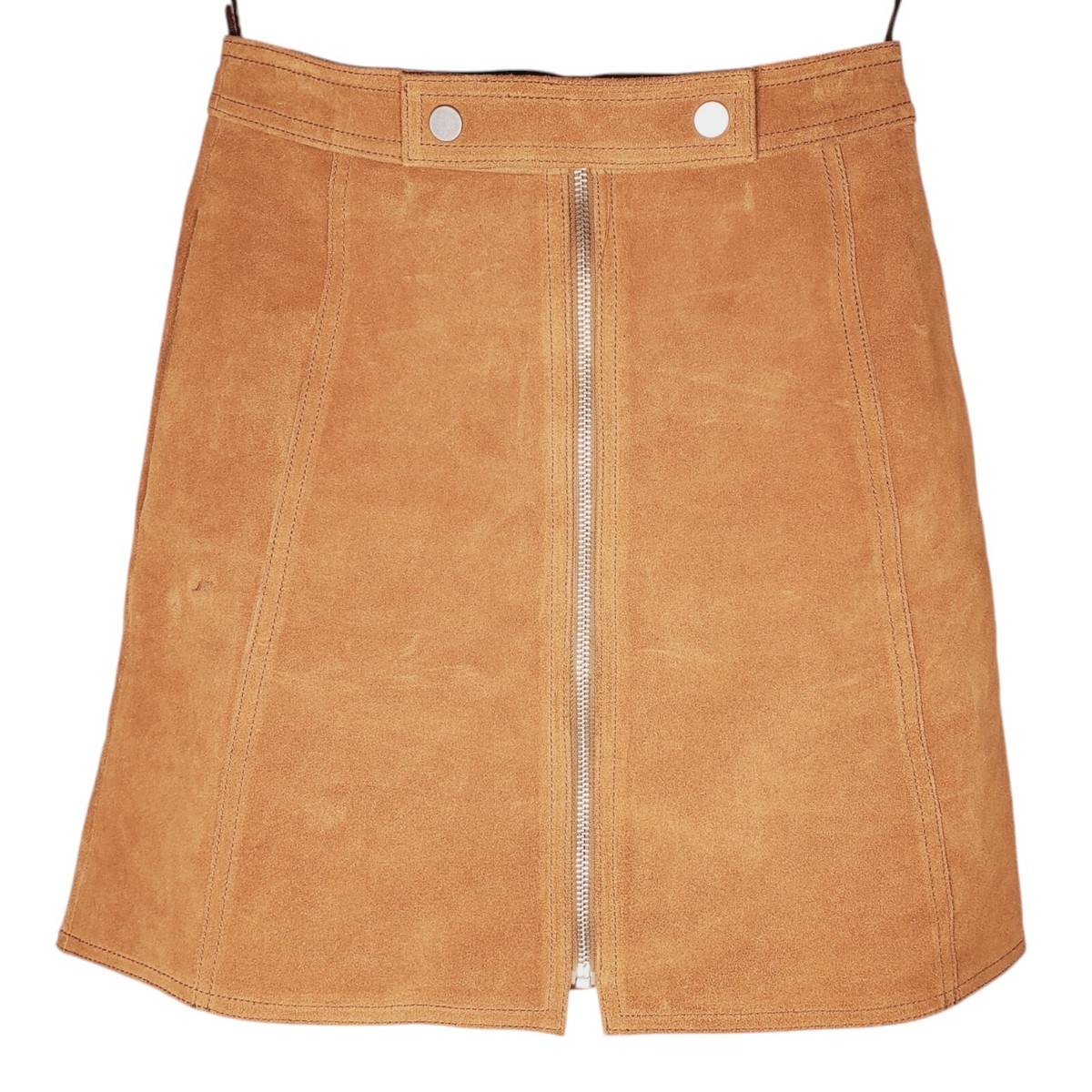 Gap Genuine Suede Mini Skirt Womens 00 W26 Tan Retro 70s Hippie
