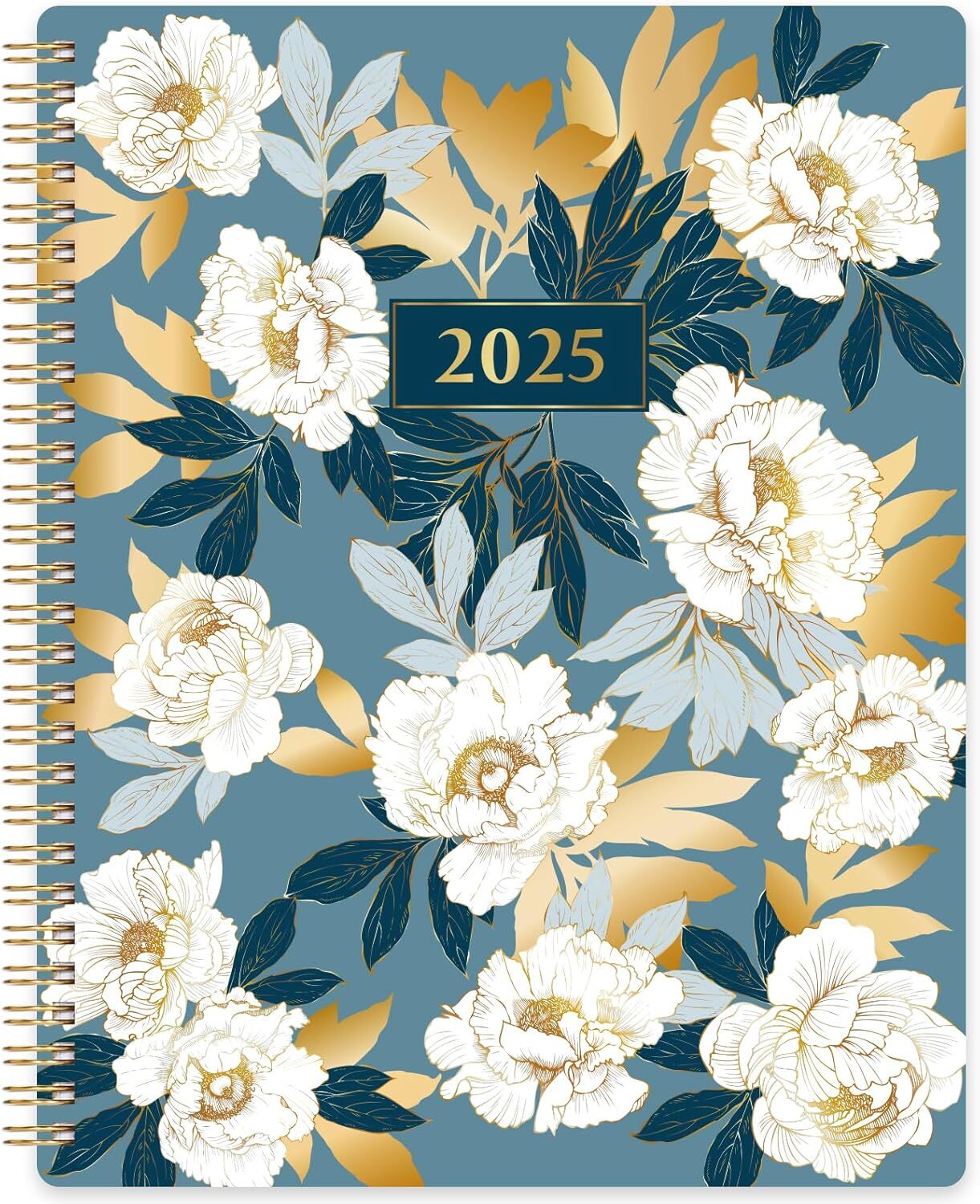 2025 Planner - JAN 2025 - DEC 2025, Weekly Monthly white, gold
