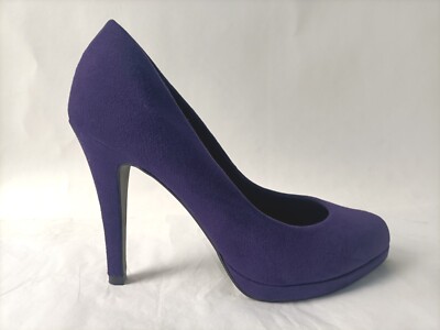 M&S Marks and Spencer Insolia Purple Suede Stiletto Court Shoes
