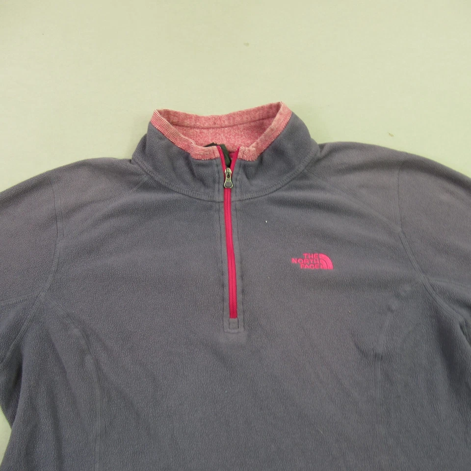 Suéter polar North Face para mujer grande manga larga 1/4 cremallera exterior Foto 3 de 4