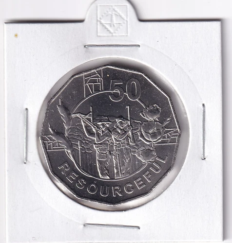 AUSTRALIAN: 2018  50 CENT RESOURCEFUL 100 YEARS OF ANZAC UNC COIN #PL1908