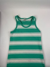 J Crew Dress Womens Small Green White Striped Sleeveless