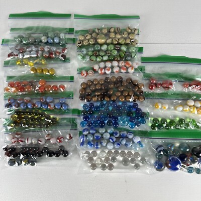 Lot of 360 Vintage and New Marbles, Various Sizes And Colors 4 Pounds