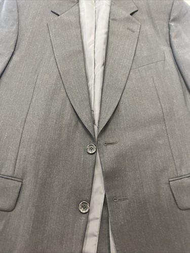SUPER 110 Samuelsohn Men's Dark Gray Striped Wool Blazer 42L $1,295 - Picture 9 of 10