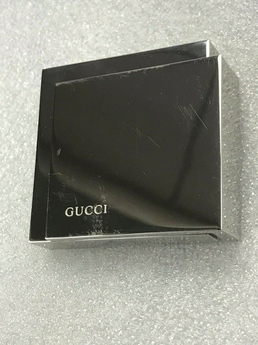 Authentic Gucci Vintage Stainless Steel Desk Table Travel Alarm