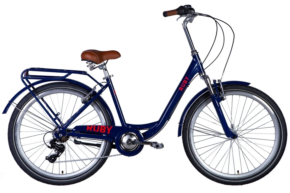 Fahrrad Trekking City Damen 26" Stadt Gepäckträger Aluminium Blau RH 43 cm