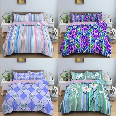 Colorful Geometric Painting Set Bedding Set Bed Linen Floral Quilt Cover Bed Set