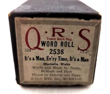 * Antique QRS Player Piano Word Roll #2538 It's a Man, Ev'ry Time, It's a Man