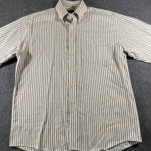 JOS A BANK Shirt Mens Lg Travelers Collection 100% Linen Long Sleeve Striped