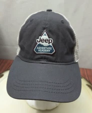 Jeep Aventure Academy Curved Bill Snapback Hat in Gray and White by Paramount