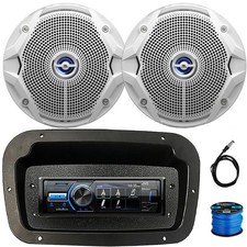 JVC KD-X560BT Marine Receiver, 2x 6.5" 180W Dual Cone Stereo Speakers, Antenna