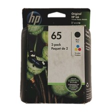 Genuine HP 65 T0A36AN Black Tri-color Original Ink Cartridges 2-Pack 04-21