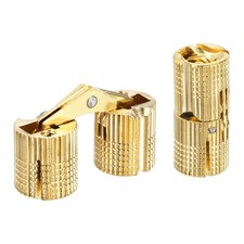 4Pcs 10mm Brass Barrel Hinges Invisible Hidden Concealed Furniture Hinges Gold
