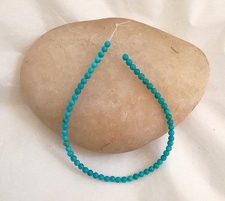 MEXICAN TURQUOISE 3MM TINY PETITE ROUND BEADS 7.5" Strand 1316