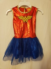 Rubies Wonder Woman Costume Dress Child Size Small 1-pc Glitter Tutu 881629