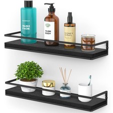 Floating Shelves Wall Mounted Set of 2, Rustic Wood Wall Storage Shelves for ...