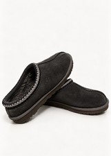 UGG Women's Tasman Slippers Dark Gray Suede Shearling Lined Slip-On, Size 8