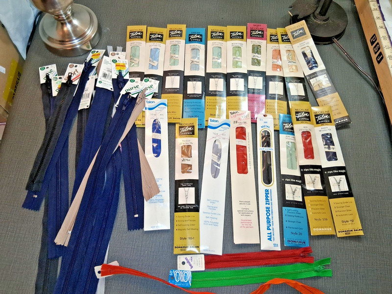 34 Vintage Zippers Talon  Coats nylon, metal, 1960's & 70's Toast, Champagne,