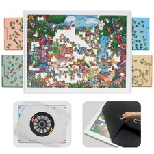 1500 Piece Rotating Puzzle Board with 4-Color Drawers Cover, 35"x27" Spinni