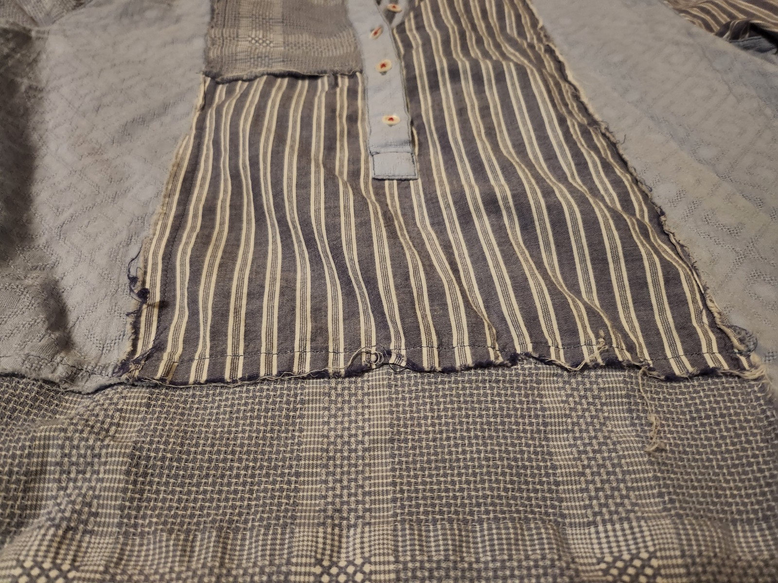 Sundance Mariel Tunic Patchwork Oversized Blue Bu… - image 2