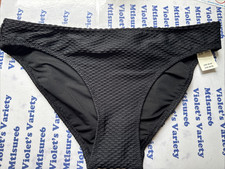 American Eagle Aerie Crinkle Textured Bikini Bottoms Size XS Black NEW 
