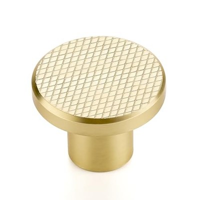 Pack Cabinet Knobs, 1-/16 Inch (0mm) Round Drawer Pulls, Single 3 Brushed Gold