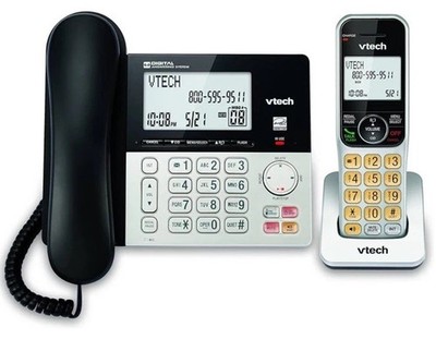VTech VG208 DECT 6.0 Corded/Cordless Phone for Home with Answering Machine