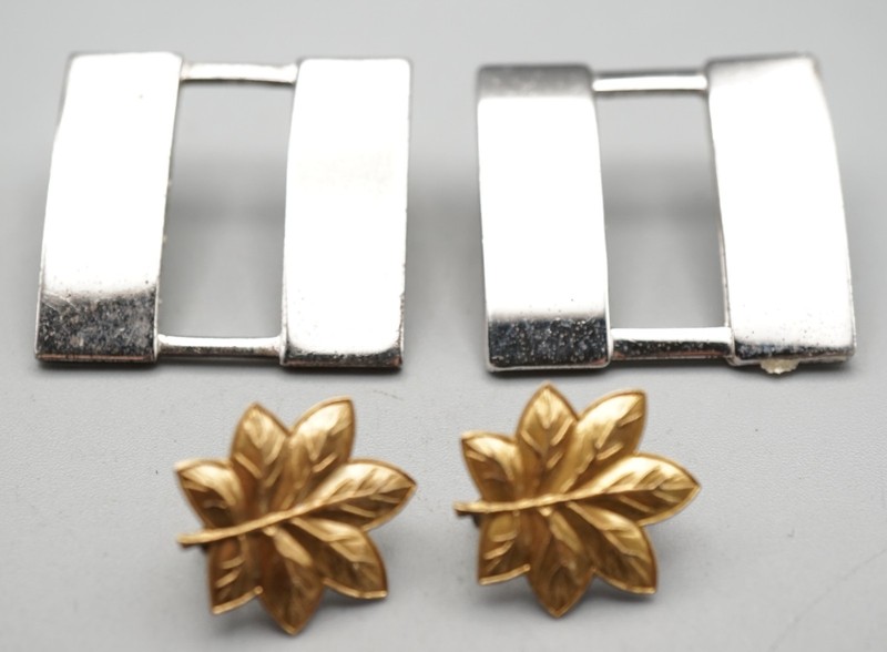 WWII & Korean War 1/20 10K Gold & Sterling USMC Major & Captain Insignia Sets