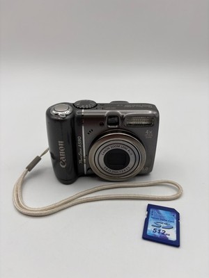 Canon PowerShot A590 IS 8.0MP Digital Camera Gray w/4x Zoom Bundle NO FLASH