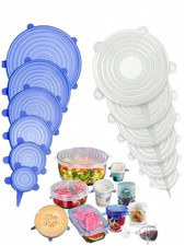 6PCS Silicone Stretch Lids Reusable Food Covers Bowl Container Covers Kitchen Se