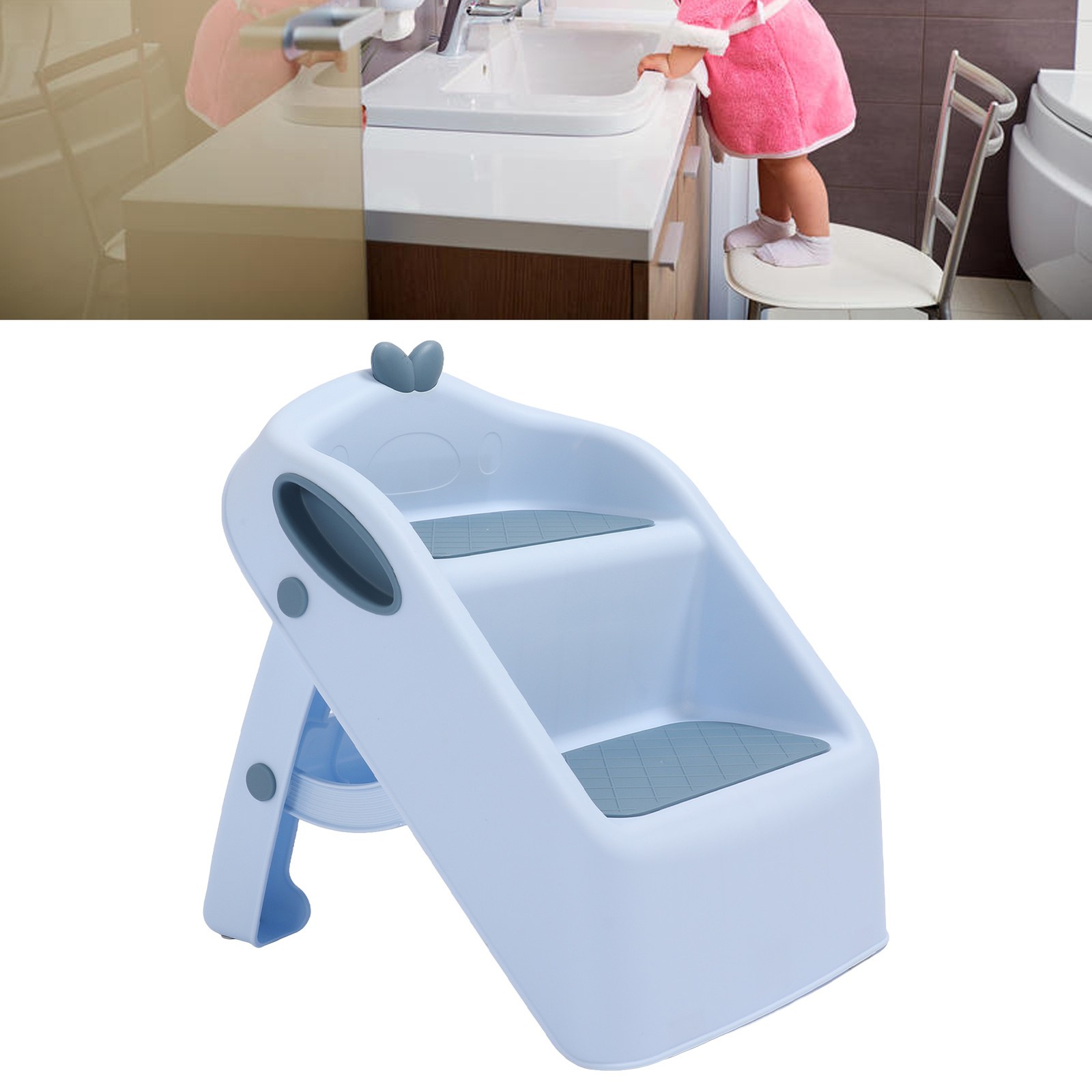 3-in-1 Folding Potty Training Stool For Toddler Step Sink Toilet Premium