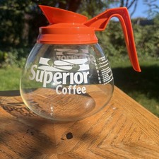 Orange Decaf Superior 6 Cup Coffee Pot Commercial Use Glass Pot. New. Never Used