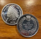 Twenty (20)- 1 oz SilverTowne Mint Indian Head Silver Round Lot 20 Bullion coins
