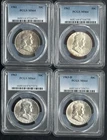 Lot of 4  1961, 1962 & 1963  Franklin 90% Silver Half Dollars PCGS MS64 ($2 F/V)