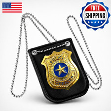 Kids Police Badge with Chain and Belt Clip, Detective Cop Halloween Costume Prop