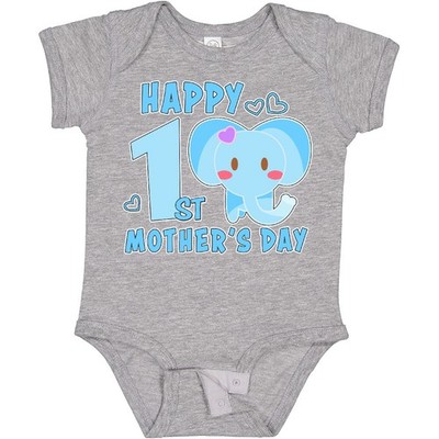 Inktastic Happy First Mothers Day With Elephant Infant Creeper Kids 1st Kid Cute